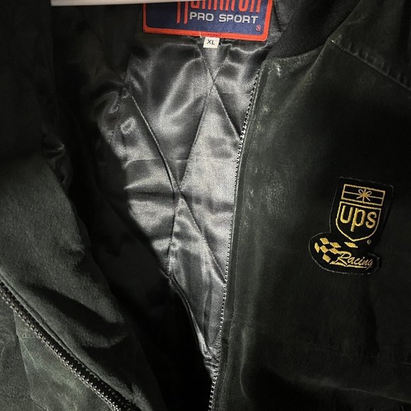 Jeff Hamilton Pro Sport Suede Jacket NASCAR Ups Men’s XL Black Dale Jarrett - Picture 13 of 16
